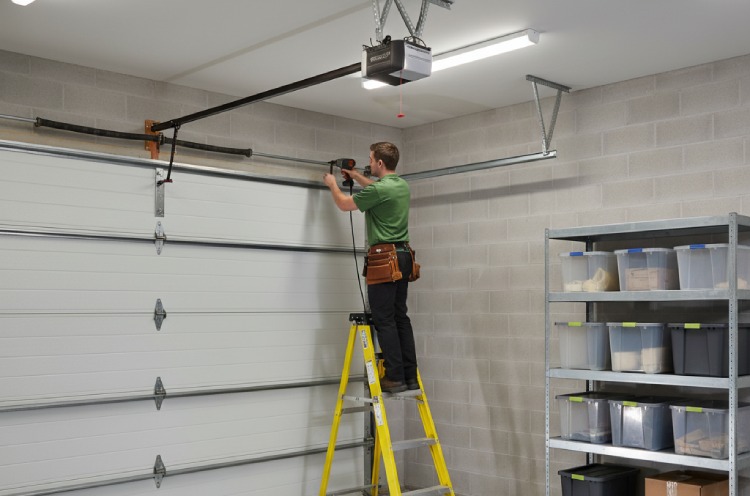 Our experienced technician in Sydney performing urgent garage door spring repair